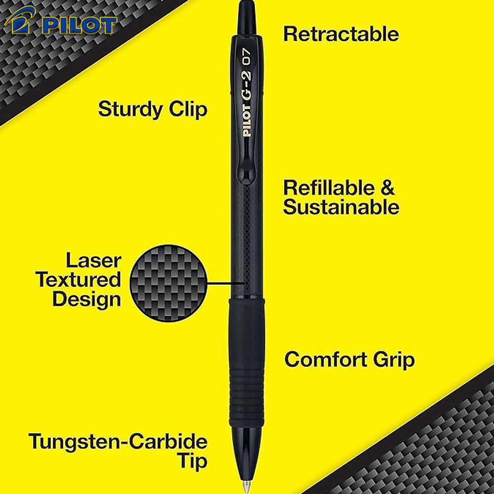 Pilot Pen G2 - Nowy Japoński Pilot Żelowy G2 Czarny