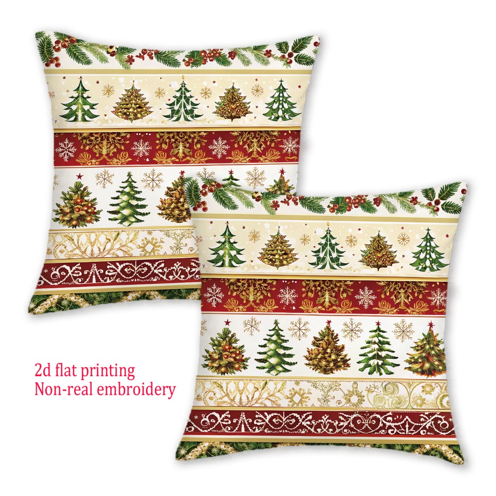 Embroidery Xmas Decorations - 2 szt., płaskie poszewki na poduszki