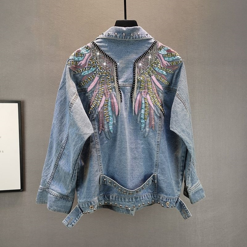 Embroidery Jacket Jeans - 2024 New AutumnFashion nit damska kurtka