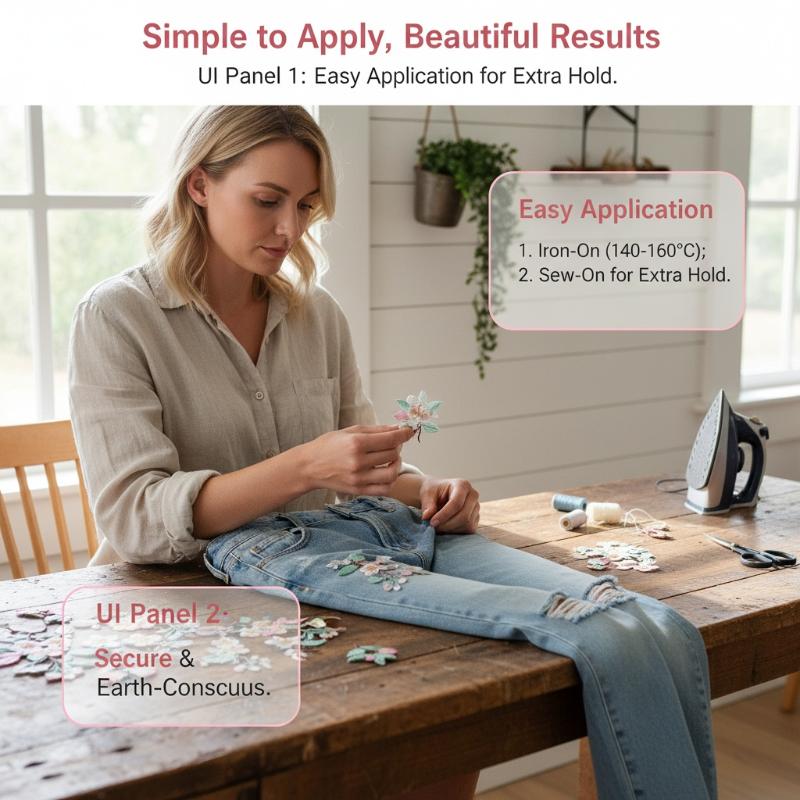 Embroidery Jacket Jeans - 1 szt. Naszywka z kwiatowym haftem