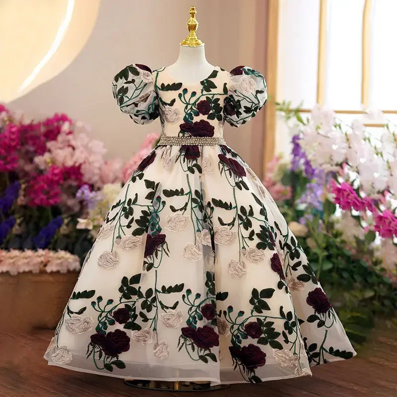 Embroidery Abaya - Nastolatki eleganckie luksusowe długie suknie wieczorowe