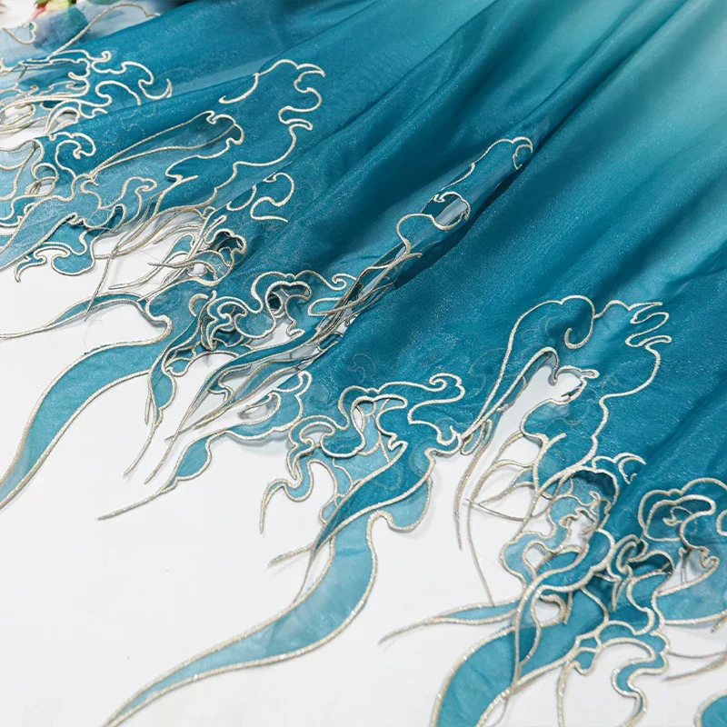 Embroidery Wedding - Tkanina w stylu chińskim z haftem,
