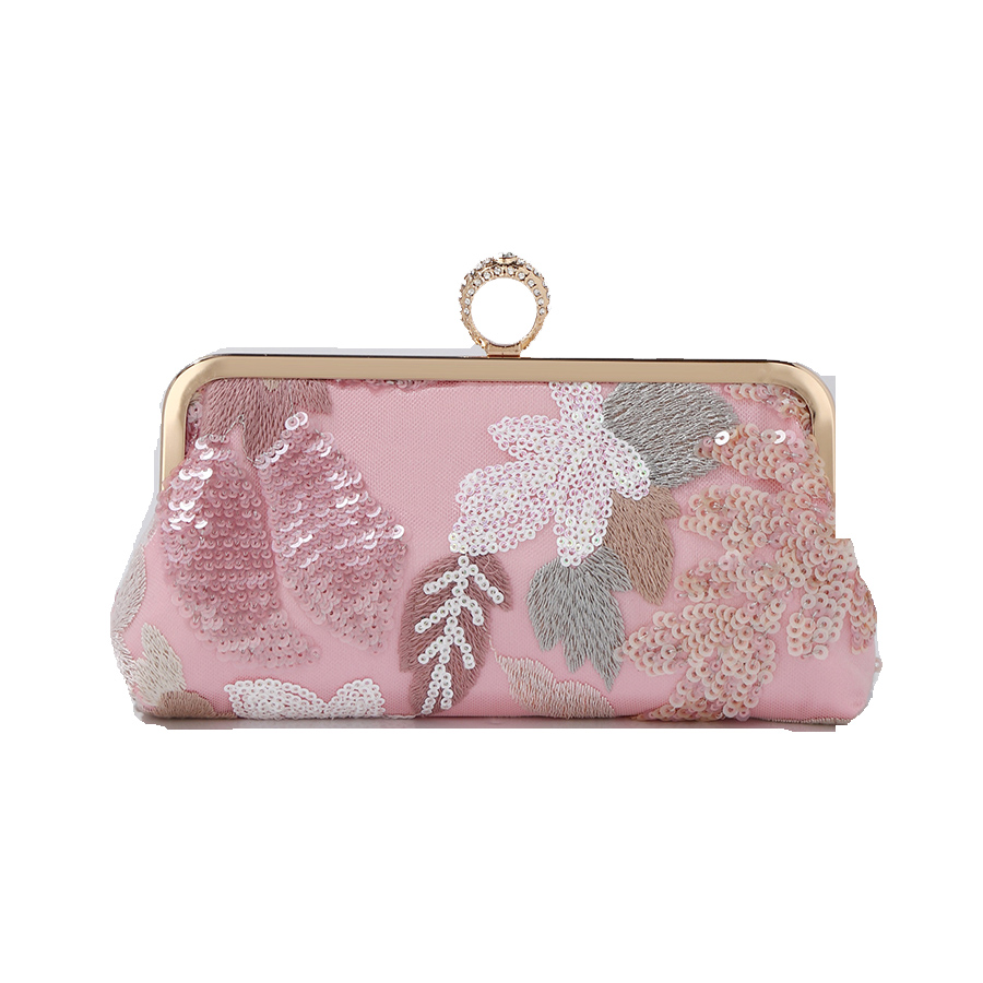 Embroidery Bali - Torebka kopertówka damska z cekinami i