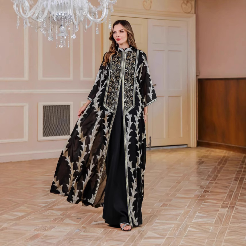 Embroidery Arabic - Sukienki damskie na Eid, muzułmańskie abaje,