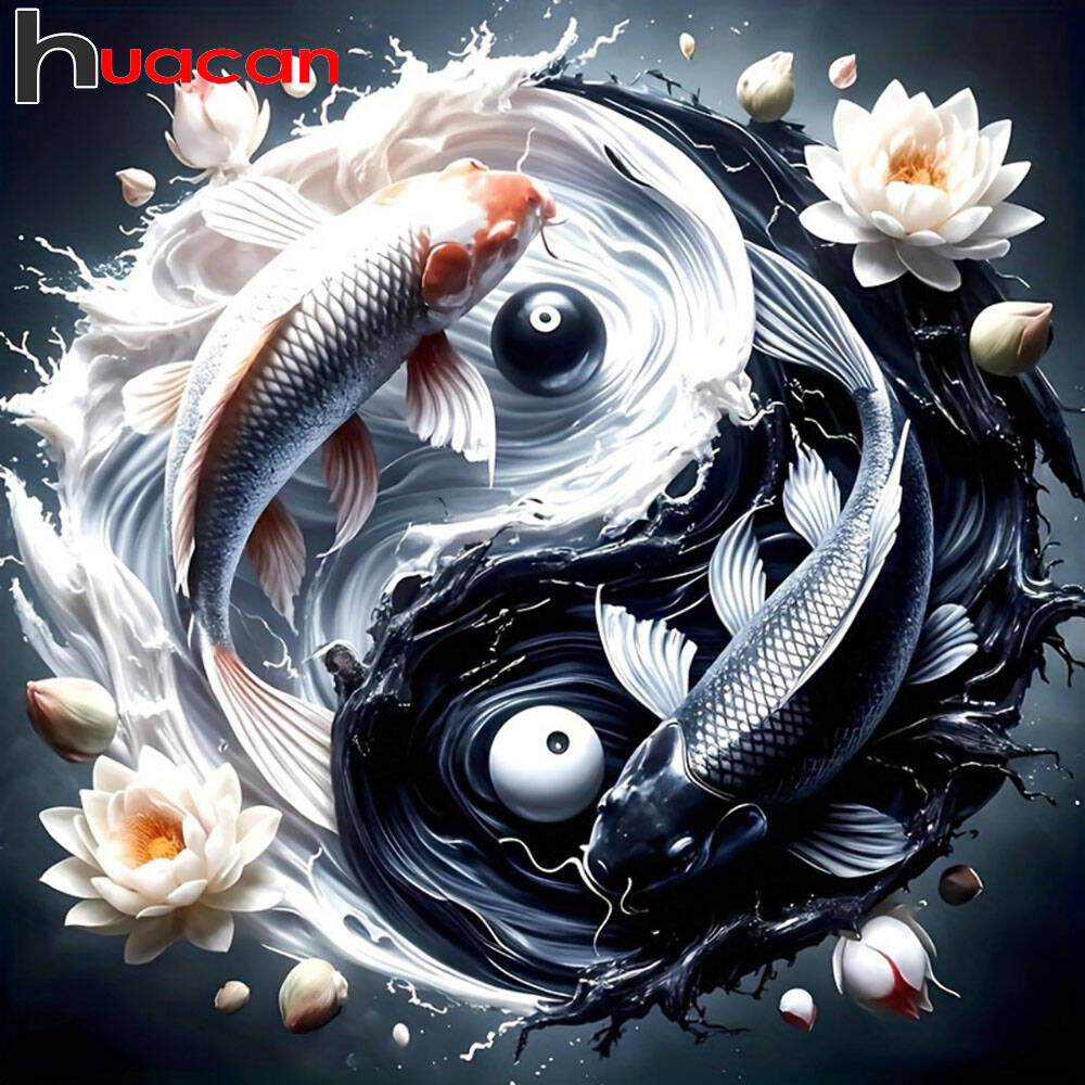 Embroidery Fish - Huacan 2024 Nowa kolekcja Diamentowe obrazy