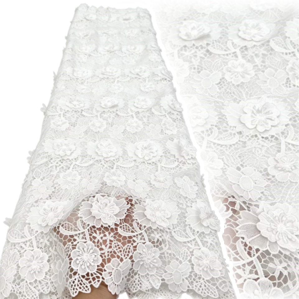 Embroidery Abaya - Koronka gipiura 3D haftowana, przyjazna dla
