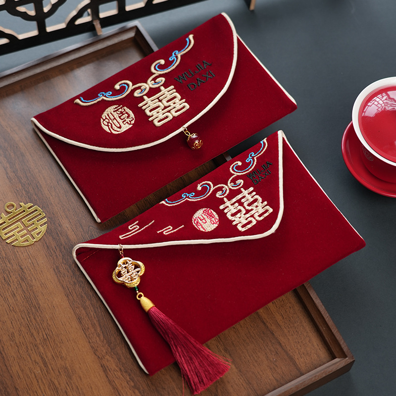 1 szt. Czerwona koperta ślubna – Embroidery Wedding recenzja i cena