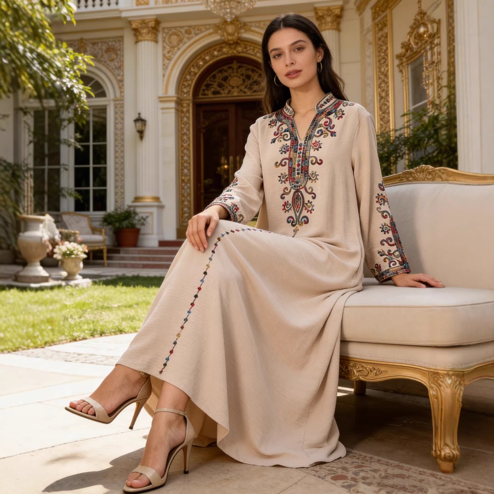 Muzułmańska abaja dla kobiet s – Embroidery Arabic recenzja i cena