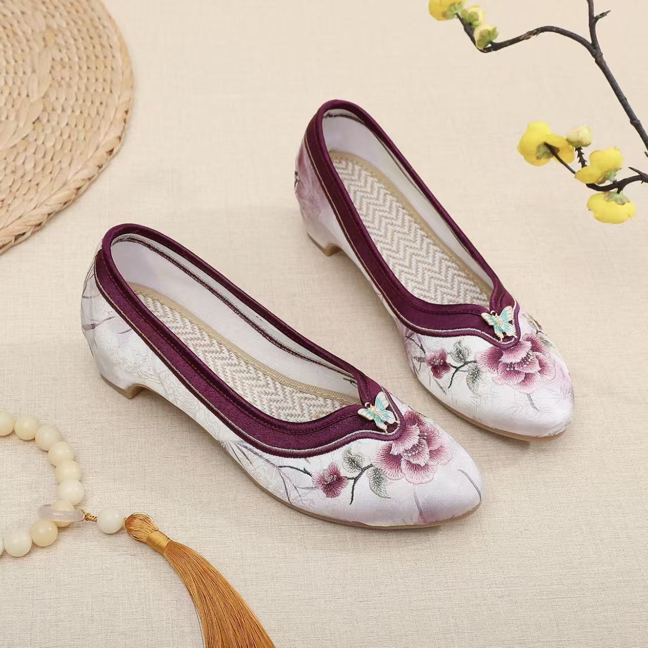 Damskie buty Cheongsam na nisk – Embroidery Fabric recenzja i cena