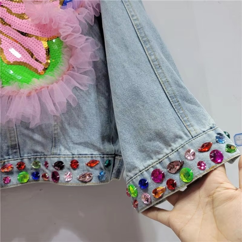 Damska kurtka jeansowa z cekin – Embroidery Jacket Jeans recenzja i cena