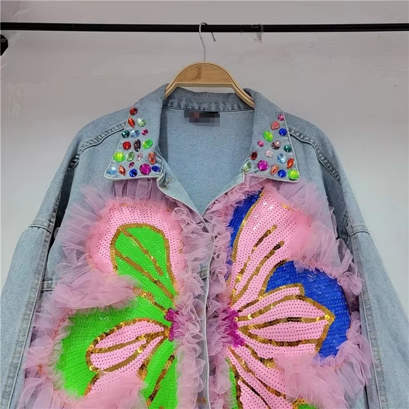 Damska kurtka jeansowa z cekin – Embroidery Jacket Jeans recenzja i cena