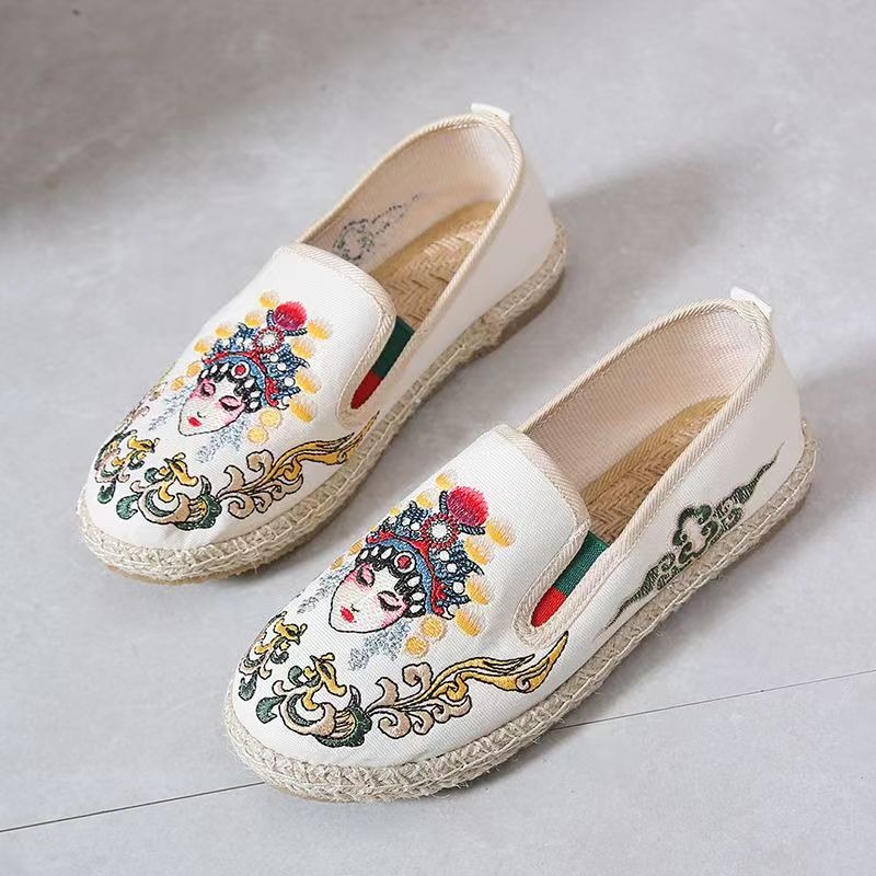 Damskie płaskie buty z haftowa – Embroidery Fabric recenzja i cena
