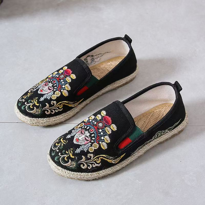 Damskie płaskie buty z haftowa – Embroidery Fabric recenzja i cena