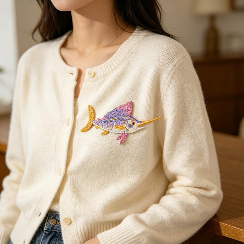 Naszywka z delfinem, meduzą, l – Embroidery Fish recenzja i cena