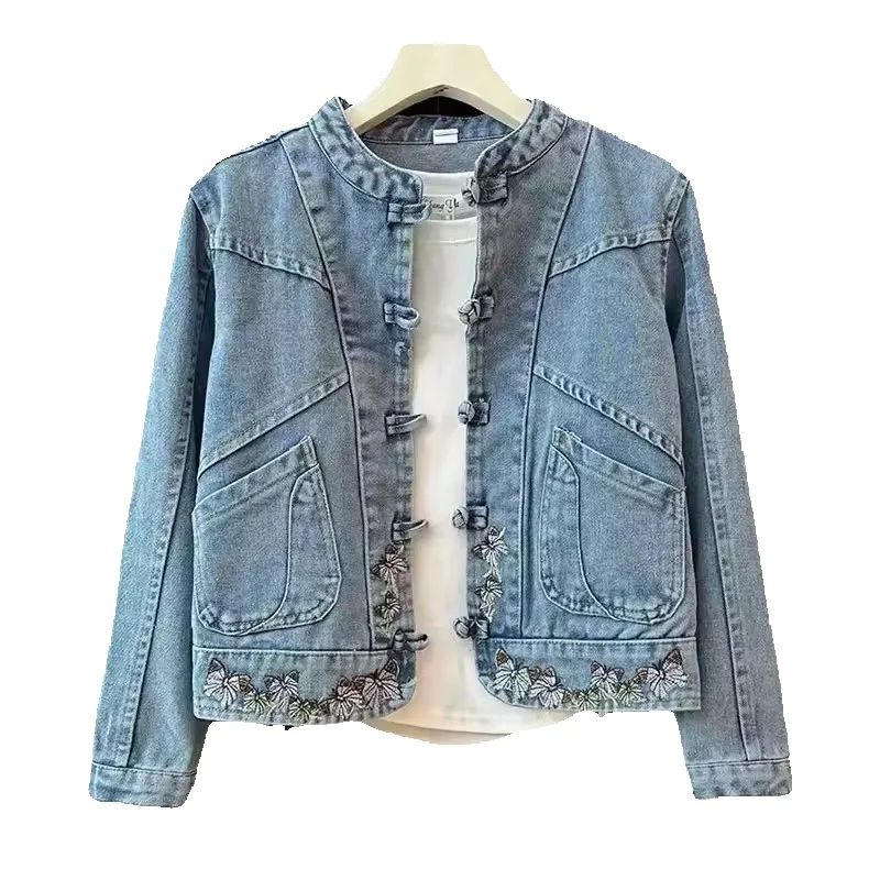 Damska kurtka jeansowa na wios – Embroidery Jacket Jeans recenzja i cena
