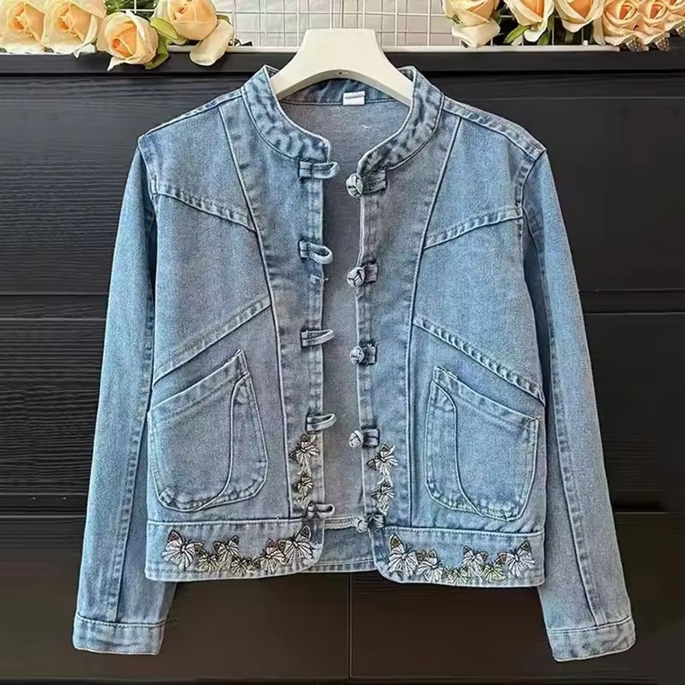 Damska kurtka jeansowa na wios – Embroidery Jacket Jeans recenzja i cena