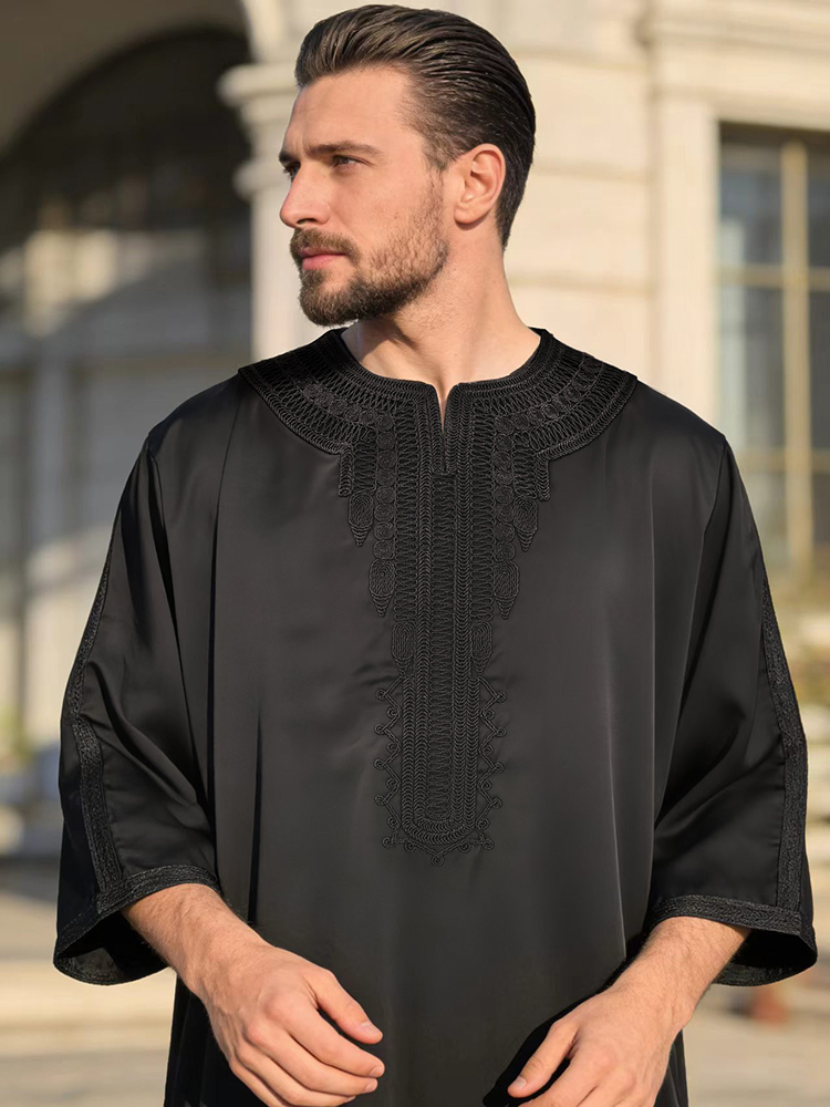 Letnia męska szata kaftan muzu – Embroidery Arabic recenzja i cena