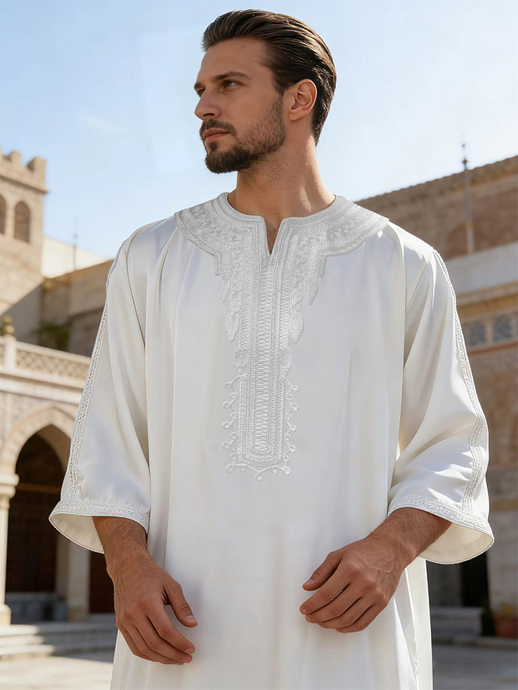 Letnia męska szata kaftan muzu – Embroidery Arabic recenzja i cena