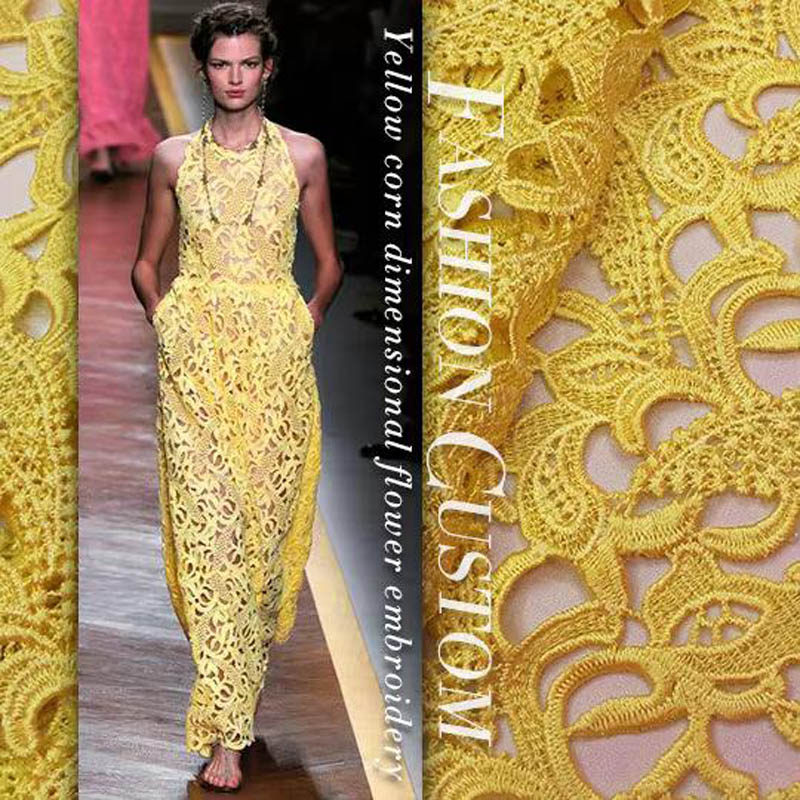 Wysokiej jakości koronka, żółt – Embroidery Yellow Dress recenzja i cena