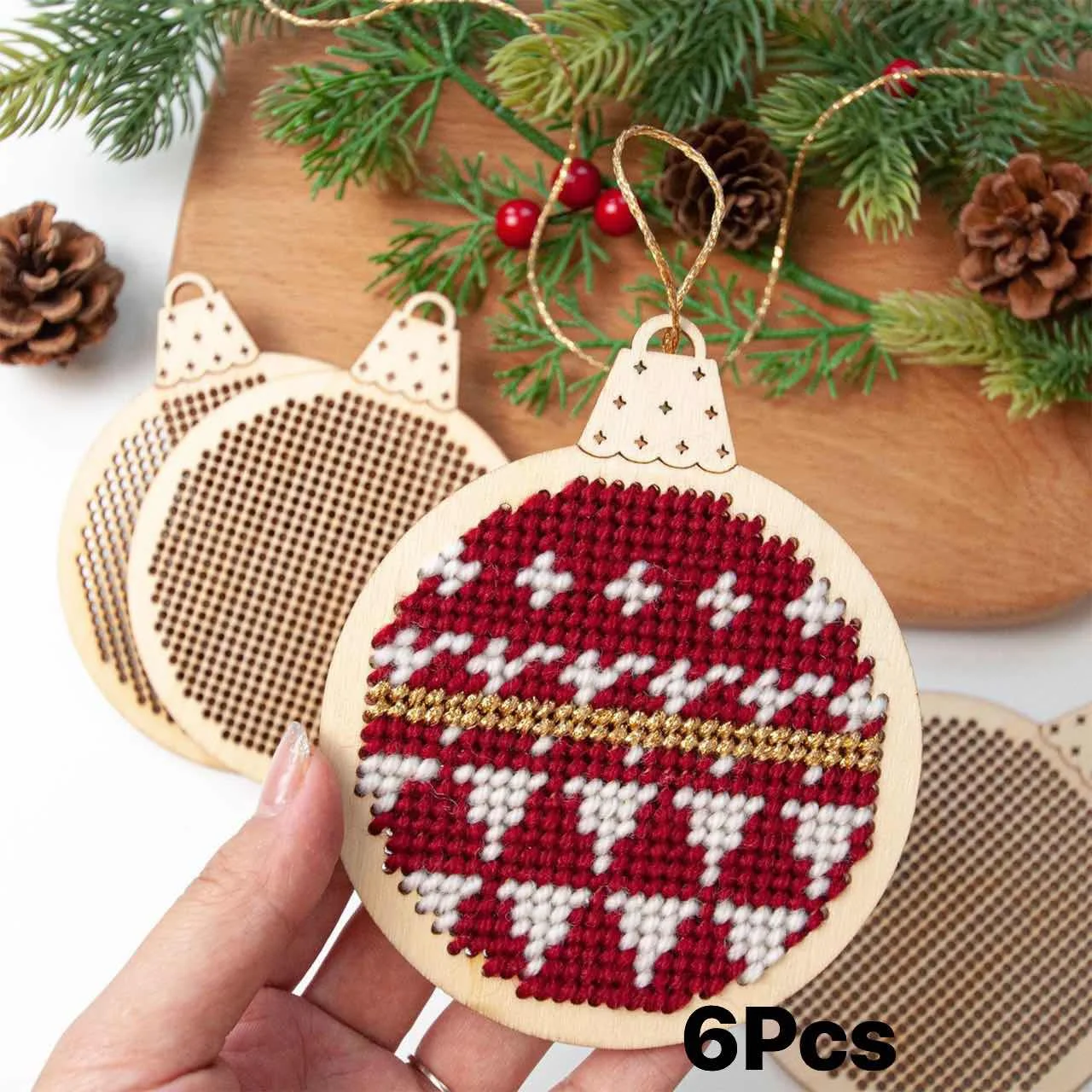 12 szt. Świąteczne drewniane z – Embroidery Xmas Decorations recenzja i cena