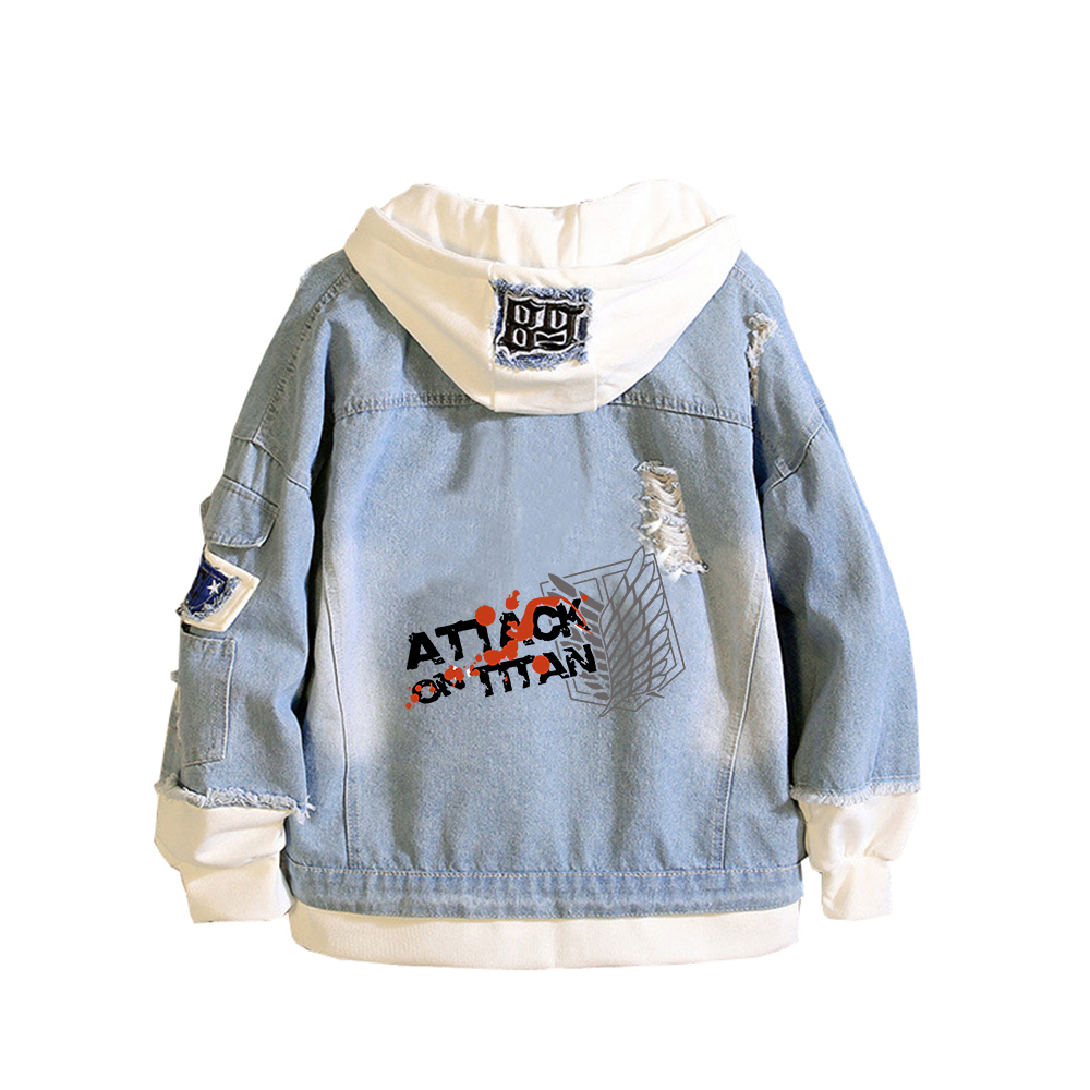 Atak na Tytana Anime Denim Kur – Embroidery Jacket Jeans recenzja i cena