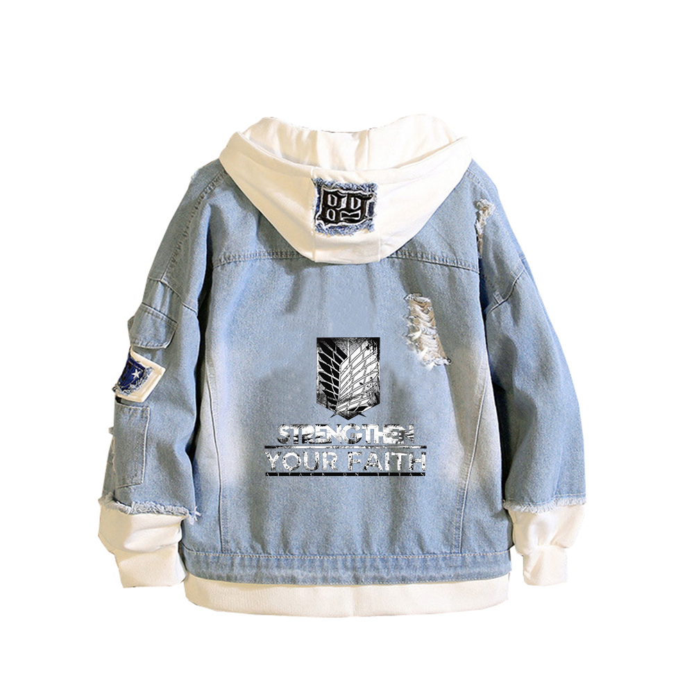 Atak na Tytana Anime Denim Kur – Embroidery Jacket Jeans recenzja i cena