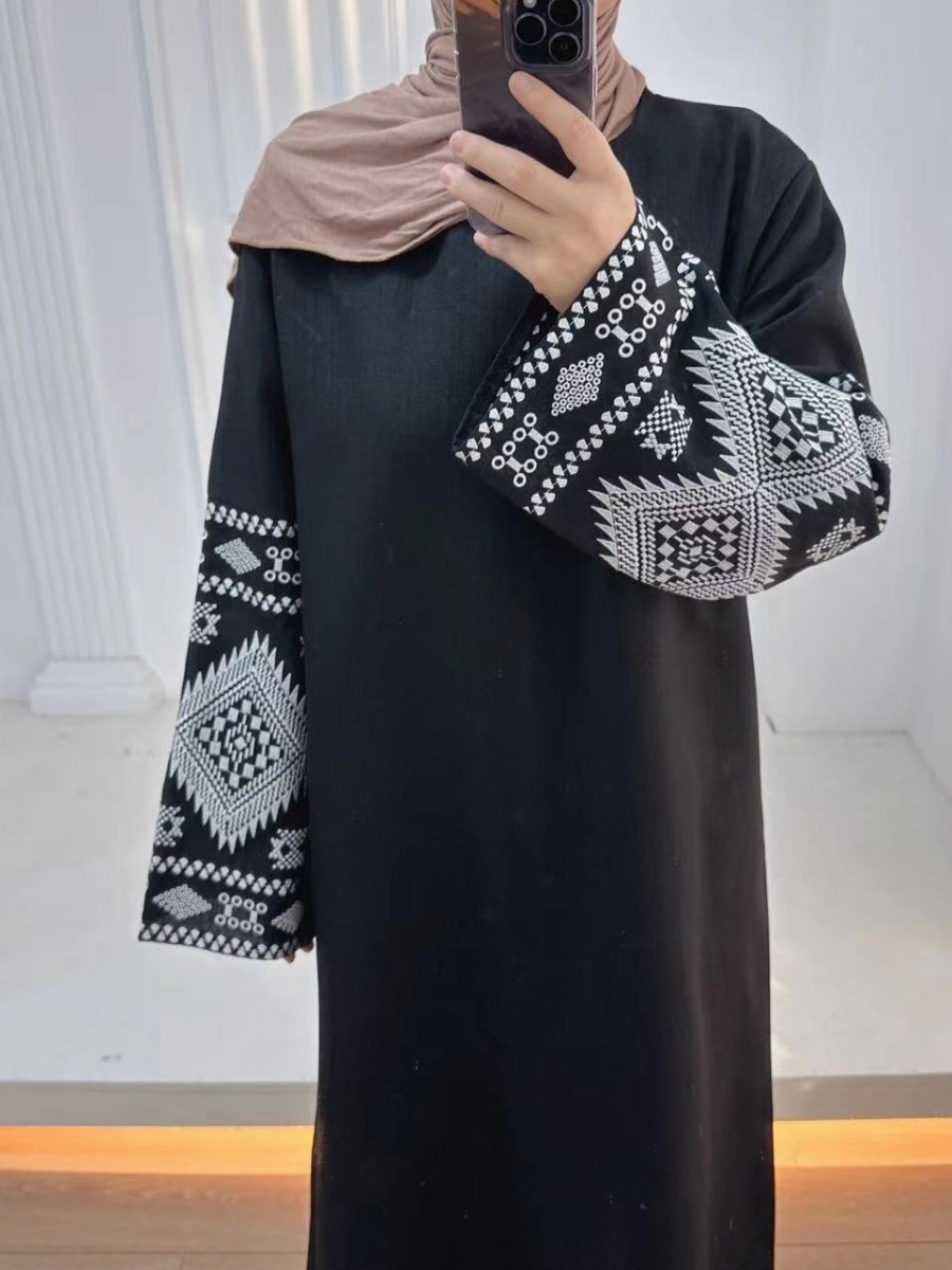 Eid muzułmańska abaja dla kobi – Embroidery Arabic recenzja i cena