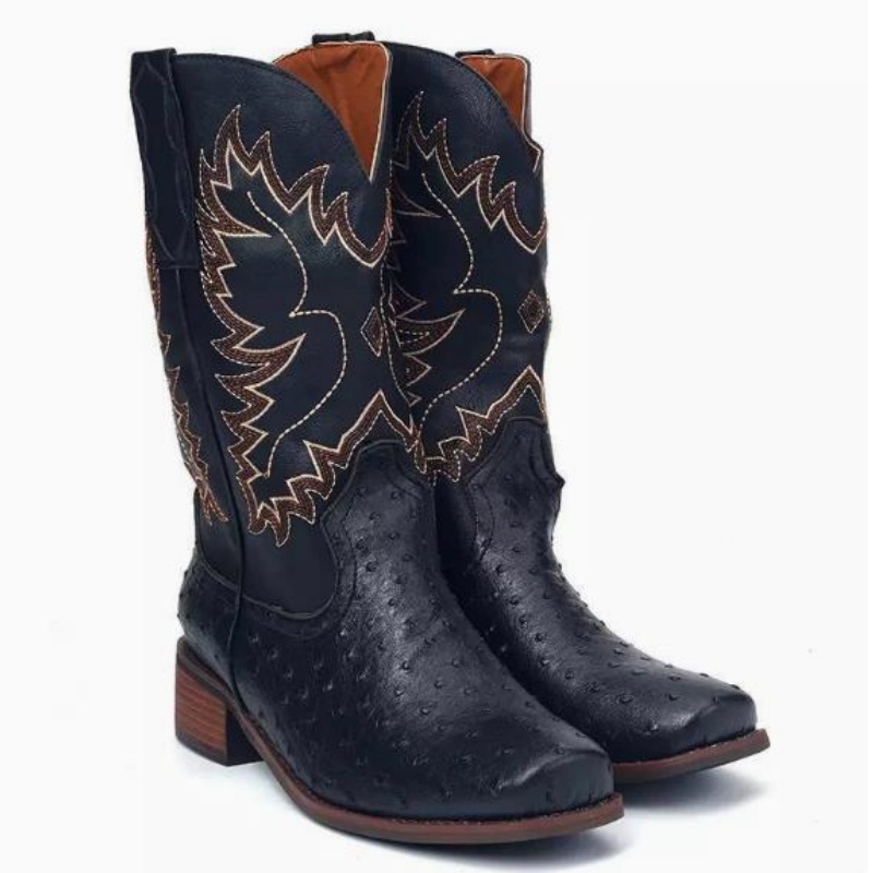 Męskie wysokie buty z haftem,  – Embroidery Fabric recenzja i cena