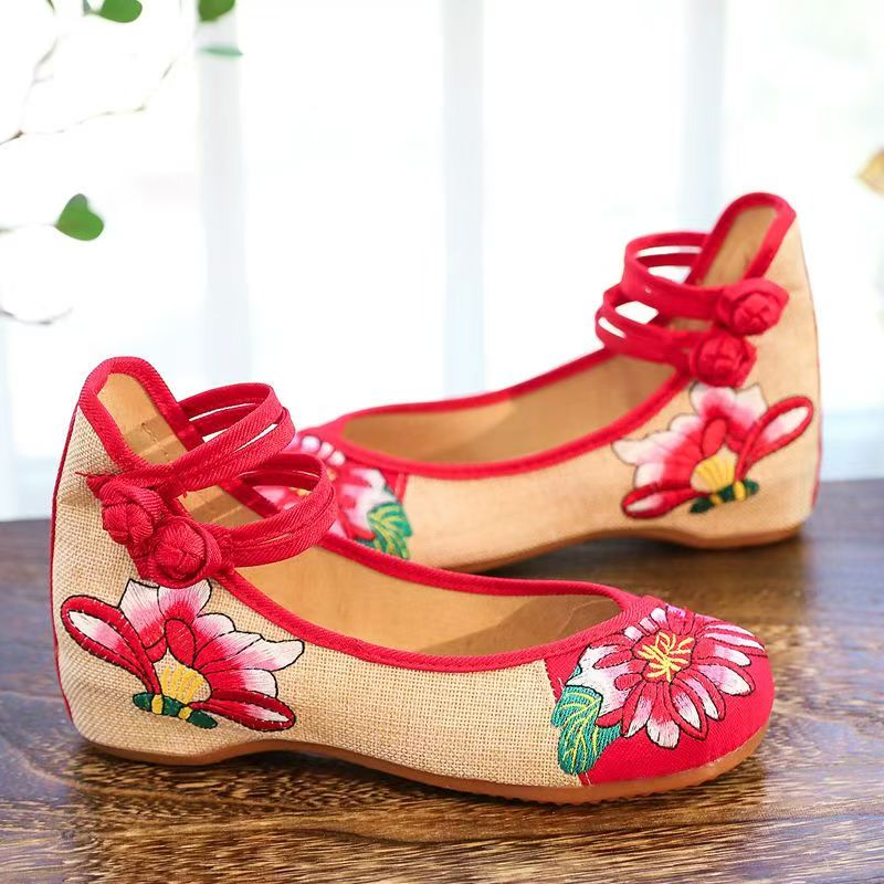 Damskie koturny, haftowane but – Embroidery Fabric recenzja i cena