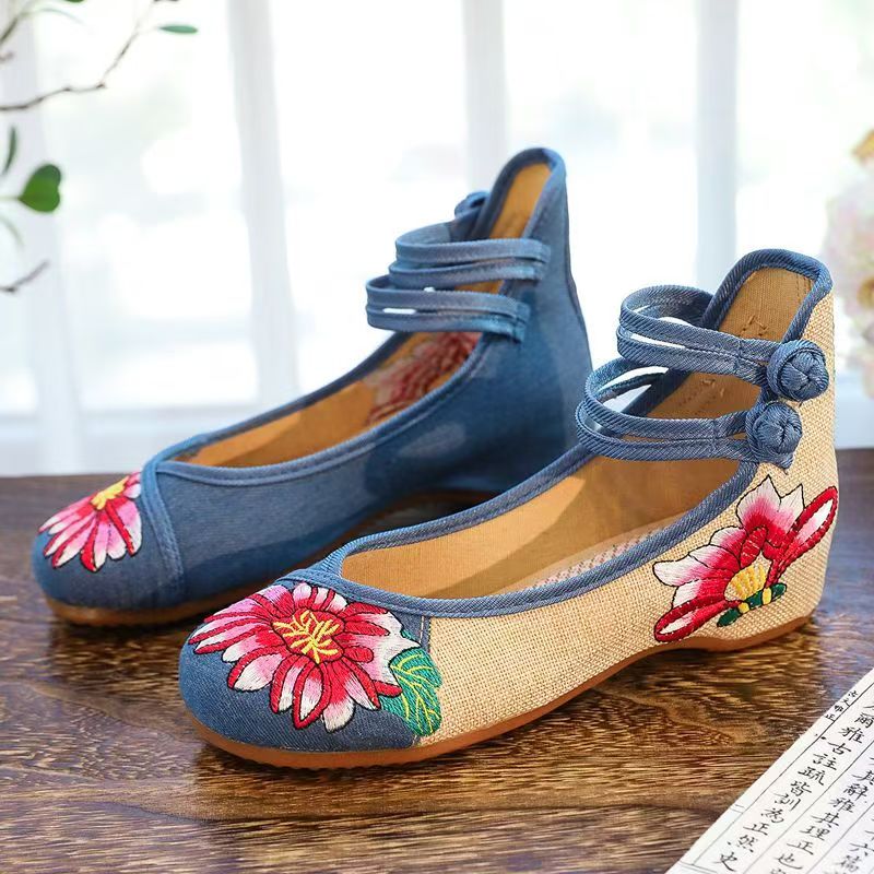 Damskie koturny, haftowane but – Embroidery Fabric recenzja i cena